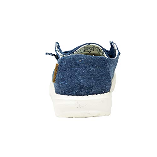 Image of HEYDUDE Girl's Wendy Youth Sparkling Denim Size 9 | Girl's Shoes | Girl's Lace Up Loafers | Comfortable & Light-Weight
