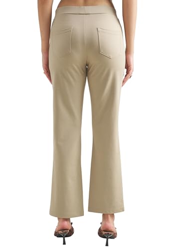 Image of Tokyo Talkies Women's Stretchable Bootcut Pants | High Rise Flared Trousers |Travel & Formal Wear|Workwear Trousers