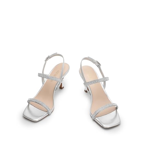 Image of DREAM PAIRS Womens Slingback Heels Square Open Toe Strappy Sandals Ankle Strap High Heeled Dressy Shoes