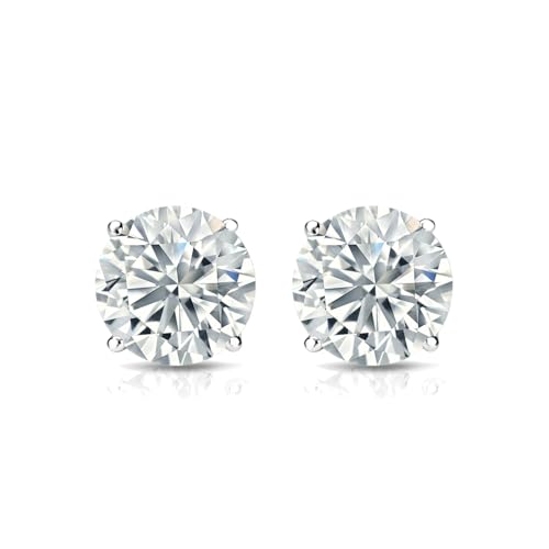 The Diamond Deal IGI Certified .50 to 5.00 Carat Round Brilliant Lab-Grown Diamond 4-Prong Stud Earrings in 14k Yellow, White or Rose Gold With Push Back Closure