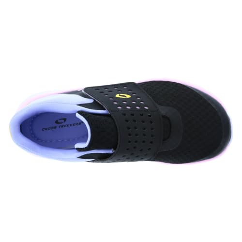 Cross Trekkers Tênis de corrida Gusto para meninos e meninas, Preto/pervinca/rosa, 15