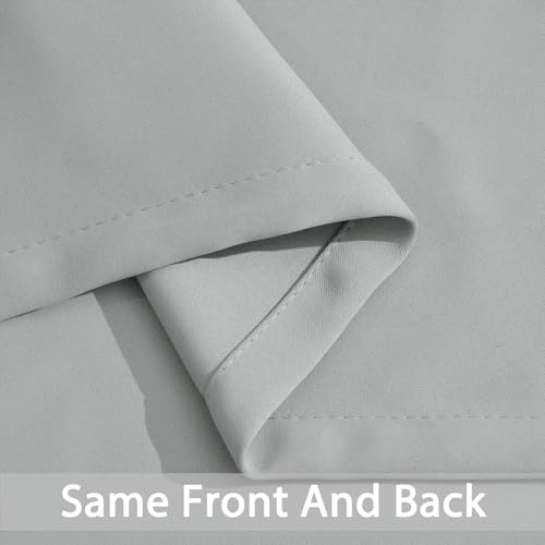 Yakamok Soft and Smooth Blackout Curtains for Bedroom - Grommet Thermal Insulated Room Darkening Curtains for Living Room, Set of 2 Panels (42 x 72Inch, Light Grey)