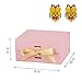 BoxSkivra Pink Gift Box with Ribbon 1 Pack 6X6X3 Inch Small Gift Box with Lid Magnetic Closure Rectangle Collapsible Luxury Gift Boxes for Mother's Day、Birthdays、Shredded Paper Filler & Card