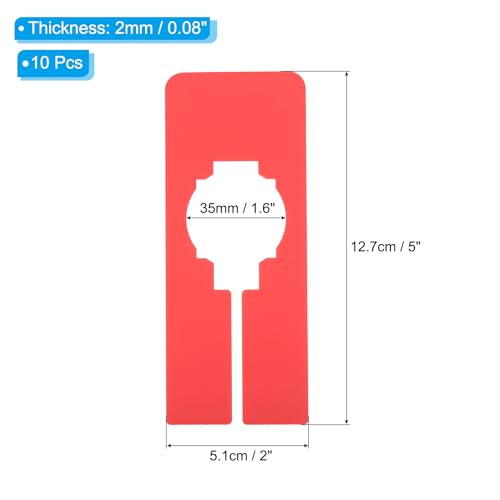 PATIKIL Kleidertrenner für Hängende Kleidung 10 Pack Rechteck Garderobe Kleidung Rack Größe Trenner Leere Etiketten Sortieren Rechteckig Trennzeichen für Schrank Rot