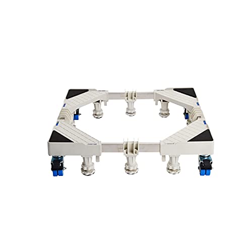 Soporte para lavadora con base móvil y 4 ruedas, antioxidante, ajustable, longitud 50-77 cm, ancho 45-72 cm, carrito para secadora y frigorífico, contenedor para plantas, resistente a arañazos y aboll
