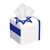 Israeli Flag Print Tissue Box Cover Square Waterproof Design for Bathroom Box Table Car and More