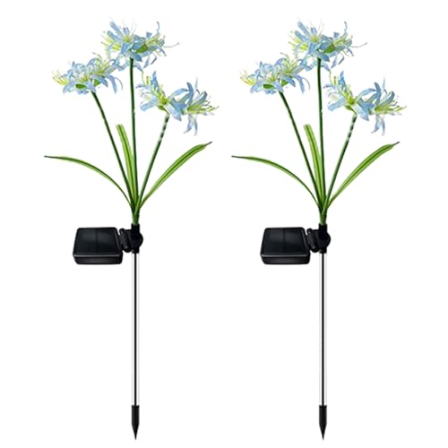 Lampe de jardin solaire étanche : lot de 2 éclairages extérieurs