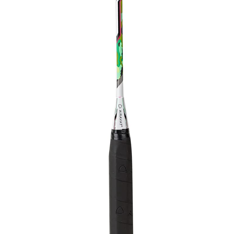 Image of Airavat Smash Badminton Racket, Full Size Carbon Graphite Badminton Racquet, Green
