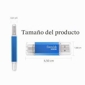 Tipo C Memoria USB 128gb, Pen Drive USB C 128 GB 2 en 1 Tipo C Y USB 2.0 Memoria Flash 128gb para Smartphones Android, Windows, Android, Pc, Tabletas, Almacenamiento DE Datos Externo Etc (Azul)
