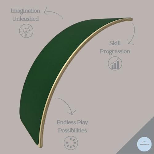 KiddiRedi® Wooden Balance Board Montessori Wobble Sensory Feeling Toddler Kids Adults Curvy Seesaw Swing Learning Development Health Physical Education Toy Free Extra Felt Toy Wood Play Autism ADHD - Image 3