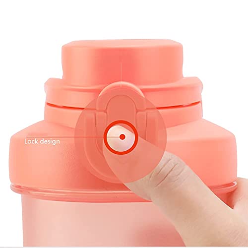 Waterfles Waterflessen met Flip Top Deksel Sport Waterfles Plastic Waterflessen voor Camping Buitensporten Wandelen Kantoor Fles (kleur: Roze) - Image 6