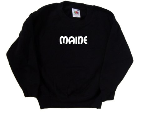 Maine Text Black Kids Sweatshirt