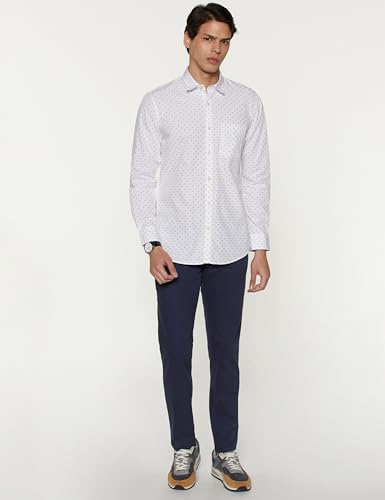 Image of Peter England Men's Printed Slim Fit Party Branded Insignia Full Sleeve Casual Shirt Cotton
