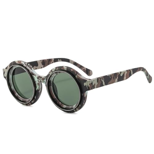 Lunettes de soleil rondes UV400 pour femme et homme au style rétro punk tendance