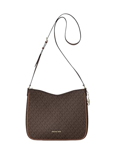 Bolsa Feminina Michael Kors Nayla Média Original – Hobo MK Signature Canvas ou Messenger Couro Pebbled – Bolsa de Ombro ou Transversal Luxo (Brown, médio Messenger)