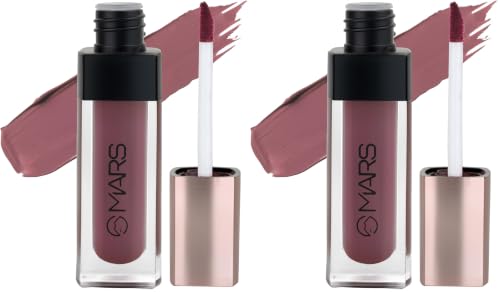 Image of MARS Popstar Non-Drying Liquid Mousse Lipstick for Women with Matte Finish | Lightweight and Non-Sticky Formula | Up to 12 Hour Long Lasting | Transferproof & Waterproof (6.0ml) (12-Fame) (Pack of 2)