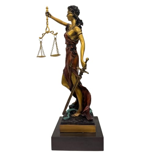 Figura de Lady Justice en Bronce y Base de Mármol 12" miniatura 6
