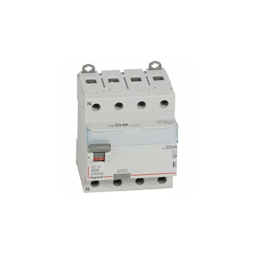 411661 Legrand Interrupteur différentiel tétrapolaire 40A type AC 30mA - 4 modules - Bornes alignées