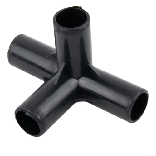 8 accesorios de tubería de PVC negro de 4 vías, conectores de plástico ABS para marcos de invernadero, soporte de plantas, estructuras de jardín, múltiples tamaños, 8 mm, 12 mm, 16 mm, 19 mm (12 mm)