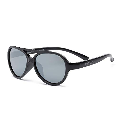 Lunettes de soleil aviateur noir Real Kids Shades Sky pour enfants de 7 ans et plus