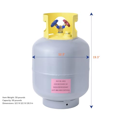 Flame King YSNR501 50 Pound Refrigerant Recovery Cylinder Tank , Gray