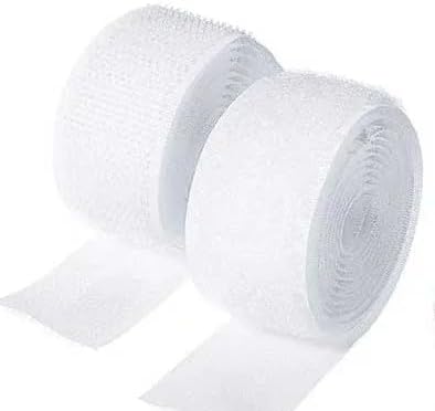 3/4" Wide White Sew-On Hook and Loop Tape – Non-Adhesive – 5 Yards Set – Nylon Fastener for DIY, Military Gear, Bags, Clothing, and Crafts