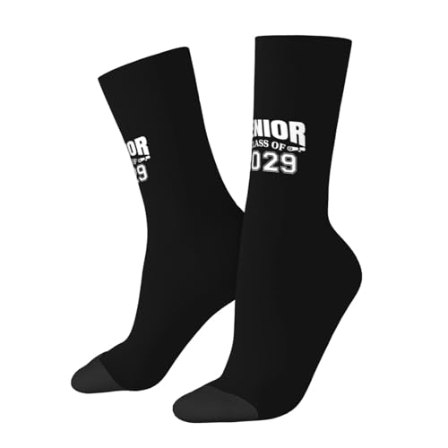 Senior Class Of 2029 Moisture Wicking Crew Socks Athletic Half Calf Socks Unisex Novelty Design Comfortable Breathable12