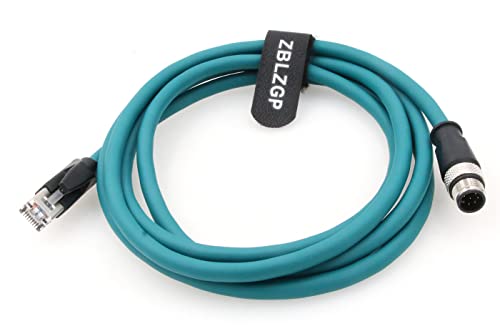 ZBLZGP Industrial Camera Ethernet M12 8 Pole A-Code RJ45 Ethernet Cat-6 Shielded Cable for Cognex DMR200 500 ISM1400 (2M) - Image 2