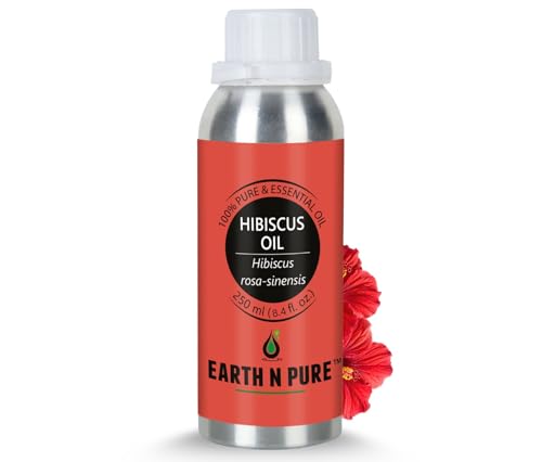 Image of Earth N Pure Hibiscus Hair Oil | Cold-Pressed Hair & Scalp Oil | Frizz Control | For Curly & Coily Hair | Soft, Shiny Hair | Vegan & Cruelty-Free | 250ml