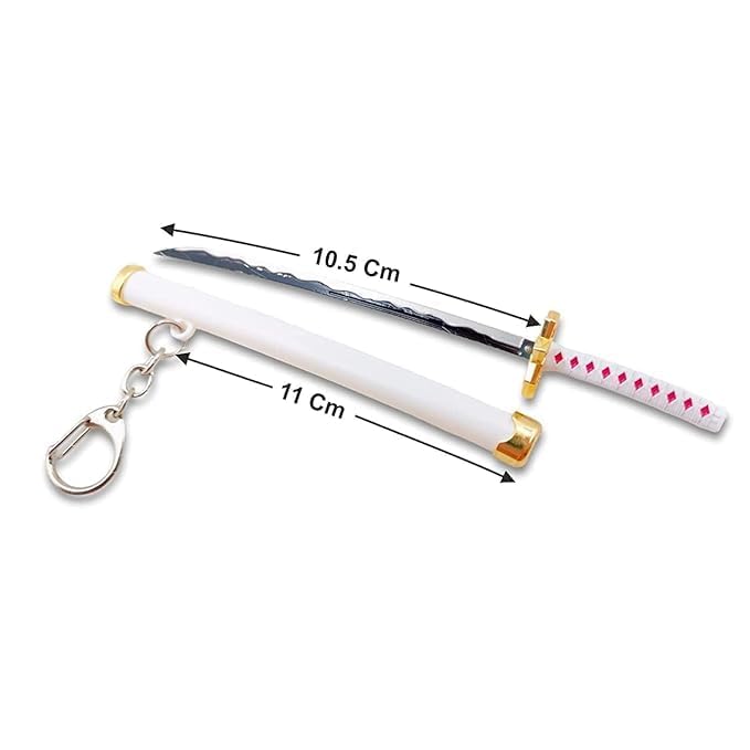 Image of Katana with Scabbard Collectable Anime Toy Keychains | Mini Samurai Sword Key Ring for Car, Bike & Bag | Anime Inspired Gift for Bike - Muiticolour (Pack of 1 pc)