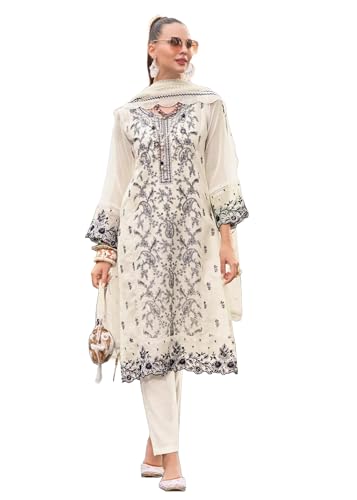 Costume indien pour femme en organza blanc X-Large 11460