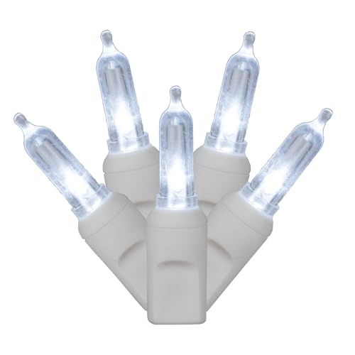Vickerman X4W7105PBG 100LT LED Set Italian EC Set String Lights with White Wire, 4" x 34', Cool White by Vickerman - Used condition - US$11.00