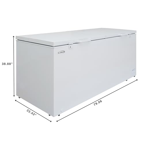 Image of KoolMore KM-SCF-30C 79 in. Commercial Two-Door Chest Freezer, 30 Cu. Ft. in White, ETL Listed