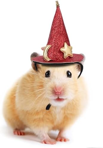 HEALEEP Adorable Red Plush Pet Hat for Chinchillas and Guinea Pigs, Lightweight and Adjustable Design, for Halloween and Easter Costume Accessories — view 8