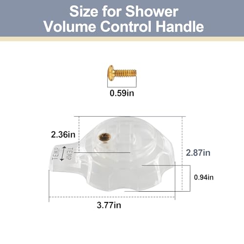LEDBarz Shower Knob Faucet Temperature and Volume Control Handles Replacement MXT11 for Mixet.Shower Handle with Set Screw and Connector,Clear Acrylic Finish