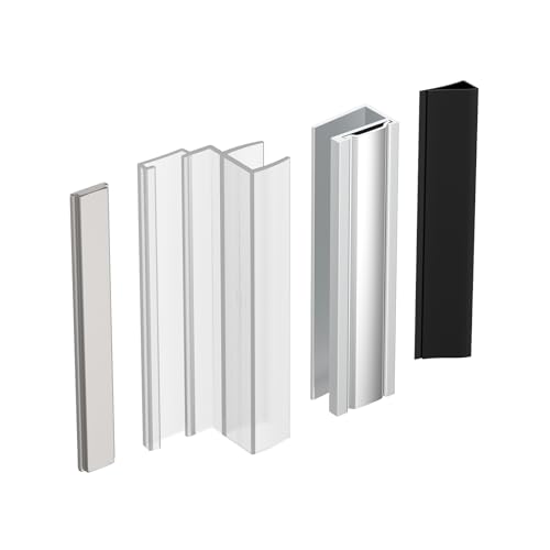 Canal en U en polycarbonate de 7,6 cm aimanté anti-fuite pour porte de douche pivotante