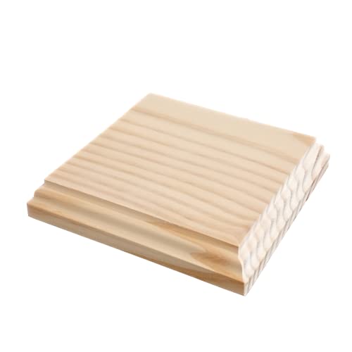 Peanas madera cuadradas. En madera de pino macizo. En crudo, se pueden pintar. Manualidades y decoración (14 * 14 cms)