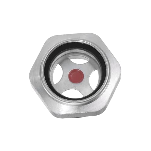 Image of uxcell Air Compressor Oil Level Gauge Sight Glass G1 Male Threaded 23mm Height Aluminum Liquid Indicator Sight Window