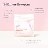 Glow25® Collagen Plus Pulver [450g] - Kollagen Hydrolysat mit Vitamin C, Zink und Biotin - Peptide Typ 1 und 3 - Gute Löslichkeit - Neutral