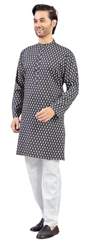 Image of Studio Shringaar Men's Cotton Relaxed Fit Straight Kurta