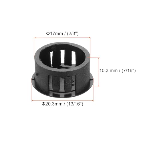 Image of MECCANIXITY 64PCS 17mm(11 /16 inch) Black Plastic Hole Plugs, Flush Type Panel Hole Plugs Insert End Caps for Locking Hole Tubes Furniture Cabinet