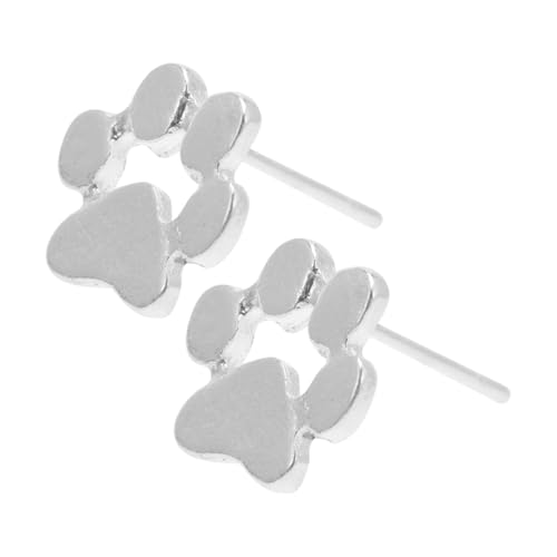 COLLBATH Paw Print Earrings for Women Brass Electroplate Ear Studs Lightweight Animal Paw Jewellery Dog Earrings for Wedding Party Prom Church Meetings Summer Picnic Gift