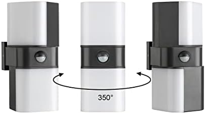 SEBSON® Outdoor Wall Light with Motion Sensor, Mains Powered, Anthracite 20W 1700lm Cool White 6000K, IP65 LED Up Down Outside Light 9m / 140°, External Lighting