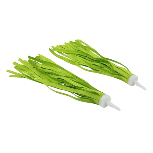 Lot de 2 serpentins de guidon de vélo pour enfants, 25 cm, pour draisiennes, scooters, franges en polyester (vert)
