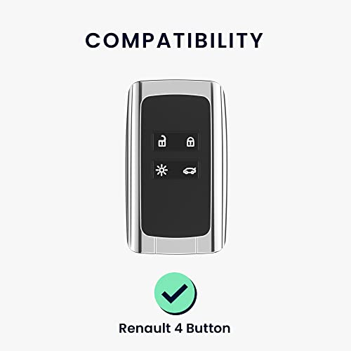 kwmobile Key Cover Compatible with Renault 4 Button Car Key Smart Key (only Keyless Go) (Set of 2) - Image 2