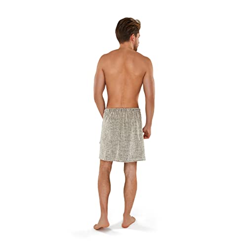Möve Eden Kilt Velours, aus 90% Baumwolle, 10% Leinen, in Größe 48-56, Nature/Black