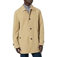 Cole Haan Signature Men's Classic Stand Collar rain Jacket, khaki, Large