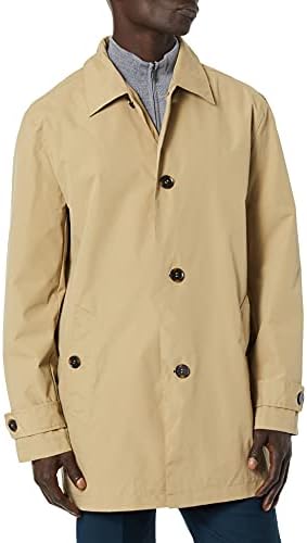 Cole Haan Signature mens Classic Stand Collar Rain Jacket, Khaki, Small US