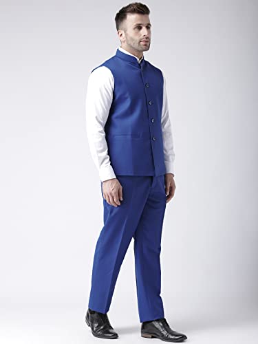 Image of hangup Men's Synthetic Notch Lapel Suit (2BasketTR RoyalBlue 40 Royal Blue
