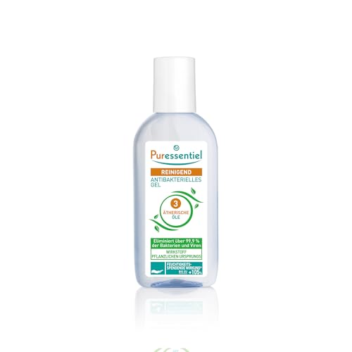 Puressentiel - Reinigend - Desinfektionsmittel für die Hände - Desinfektionsgel - Antibakterielles Gel zum Desinfizieren der Hände - Eliminert über 99,9% der Viren und Bakterien - 80 ml